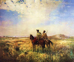 Serhii Vasylkivskyj, Kozakken in de steppe, circa 1900.