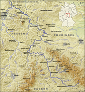 Mapa do percurso do rio Werra