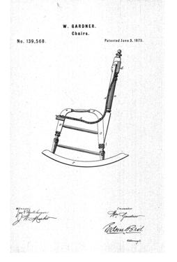 William Gardner. Chairs.; brevet US139568 du 3 Juin 1873