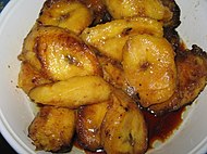 Pisang tanduk goreng không có bột.