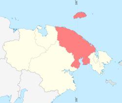 Iviltinas rajons Čukotkas autonomā apvidus kartē