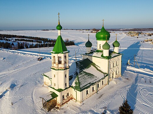 165. Церковь Дмитрия Солунского, Ломоносово, Холмогорский район Автор — Александр Антонов гугл-картовский