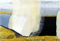 Ivo Křen, Nad vodopádem - Island, linoryt 65 x 95 cm, soutisk 23 barev, 2014