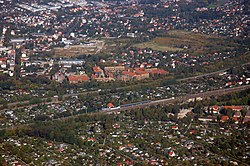 Вид с воздуха с Францёсишем Бухгольцем (на севере)