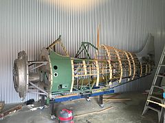 Fuselage du Boomerang A46-89 en cours de restauration.