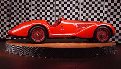 O Alfa Romeo 8C 2900B MM que gañou a Mille Miglia de 1938 pilotado por Clemente Biondetti