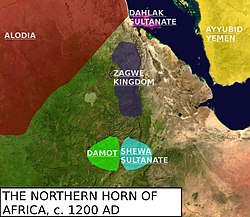 西暦1200年頃のダモト王国とその隣国