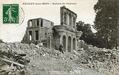 Aulnay-sous-Bois. Carte postale des ruines du château.