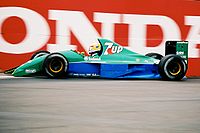 Bertrand Gachot in the Jordan during the US GP Bertrand Gachot 1991 USA.jpg