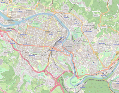 Mapa de localização/Bilbau