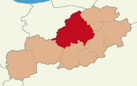 Map showing Bolu District in Bolu Province