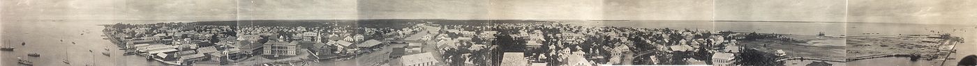 Panoramic view of Belize City, c. 1914