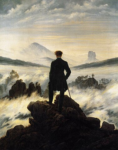 Caspar David Friedrich: "Caminante sobre el mar de brumas" —Aquí, un aleman. —Aquí la trascendencia —Encantado