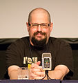 Der britische Science Fiction-Autor Charles Stross im March 2013 auf dem DortCon Dortmund