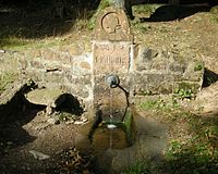 Drinking fountain erected by French soldiers at Le Chapolette.