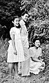 Princess Atsuko with her younger brother and sister, Prince Akihito and Princess Takako, in September 1950