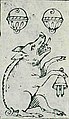 Középkori német kártyalap (1485). A 16-17. században ötvenkét lapos kártyacsomagokat használtak, a számozott lapok egytől tízig terjedtek és ász még nem volt, a legerősebb lapnak a király számított. Az egyes (majd később a kettes) értékű lapokra vaddisznót rajzoltak[37]