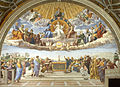 《聖禮的爭辯》（Disputation of the Sacrament），1509年-1510年，收藏於梵諦岡宮簽字大廳