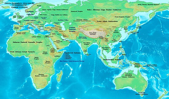 Map of the Eastern Hemisphere in 1000 BC, just after the end of the 2nd millennium BC. East-Hem 1000bc.jpg