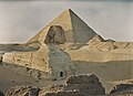 Gizeh, Egipto, 1914. La Gran Pirámide y la Esfinge.