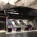 The escalators at Stadshagen Metro Station.