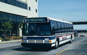 Flxible Metro of Santa Clara County Transit on manufacturer-demo loan to Portland's TriMet in 1987.jpg