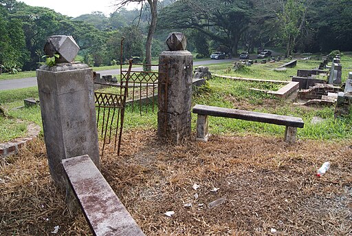 Gate to family burial site, Bukit Brown Cemetery, Singapore - 20110326
