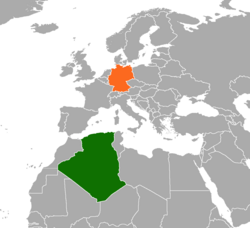 Map indicating locations of Algeria and Germany