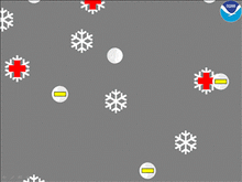 (Figure 2) When the rising ice crystals collide with graupel, the ice crystals become positively charged and the graupel becomes negatively charged. Graupel animation 3a.gif