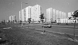 Marcalvárosi háztömbök a Lajta (1982-1990 között Pogány Imre) úton 1987-ben