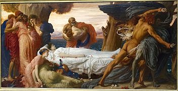 Hercules Wrestling with Death for the Body of Alcestis by Frederic Lord Leighton, England (c. 1869-1871)