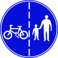 תמרור 229 - שביל נפרד להולכי רגל בלבד, ושביל נפרד לתנועת אופניים בלבד.
