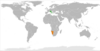 Location map for Italy and Namibia.