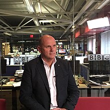 Джим Гэмбл дает интервью BBC Belfast Studio.jpg