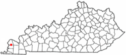 Location of Blandville, Kentucky