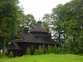 Een houten kerk in Krościenko