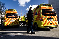 Danish police officer and ambulances