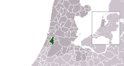 Ligging van Haarlem-munisipaliteit in Noord-Holland