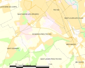 Poziția localității Rosières-près-Troyes