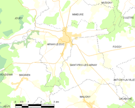 Mapa obce Arnay-le-Duc