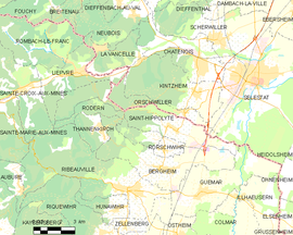 Mapa obce Saint-Hippolyte