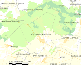 Mapa obce Neufchâtel-en-Saosnois