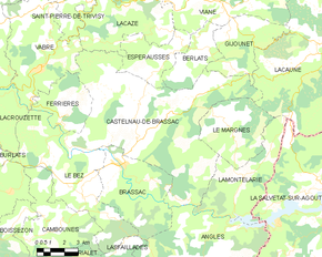 Poziția localității Castelnau-de-Brassac