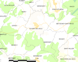 Mapa obce Gugney-aux-Aulx