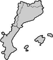 Map of Catalan Countries with current political borders