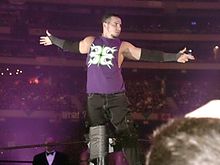 Hardy making his entrance at the WrestleMania X8 as one-half of The Hardy Boyz Matthardyx8.jpg