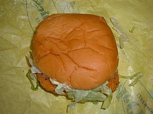 A McDonald's McChicken sandwich.