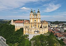 Stiftsgymnasium Melk is the oldest Austrian school. Melk - Stift (0).JPG