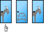 Player has picked door 1 and the car is behind door 2