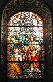 Kirchenfenster in der Apsis, Jesus übergibt Petrus die Schlüssel des Himmelreiches, Mt 16,18 EU